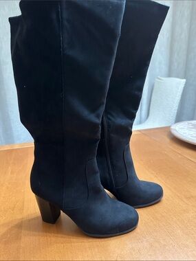 Style & Co. Black Knee-High Block Heel Boots